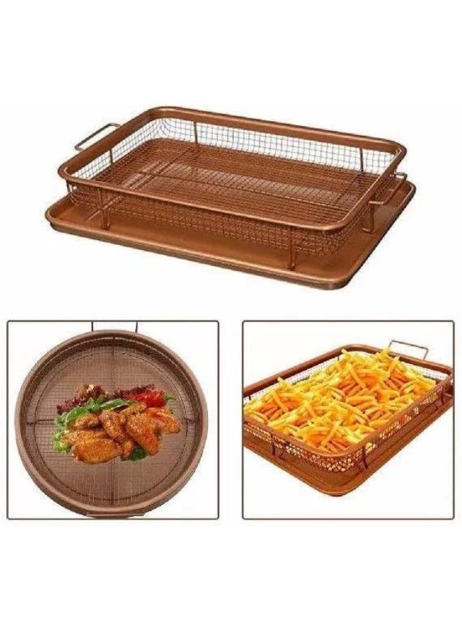 صينية تحمير مستطيلة مع مصفاة – لتحمير الخضار واللحوم بطريقة عملية وصحية - Image 2